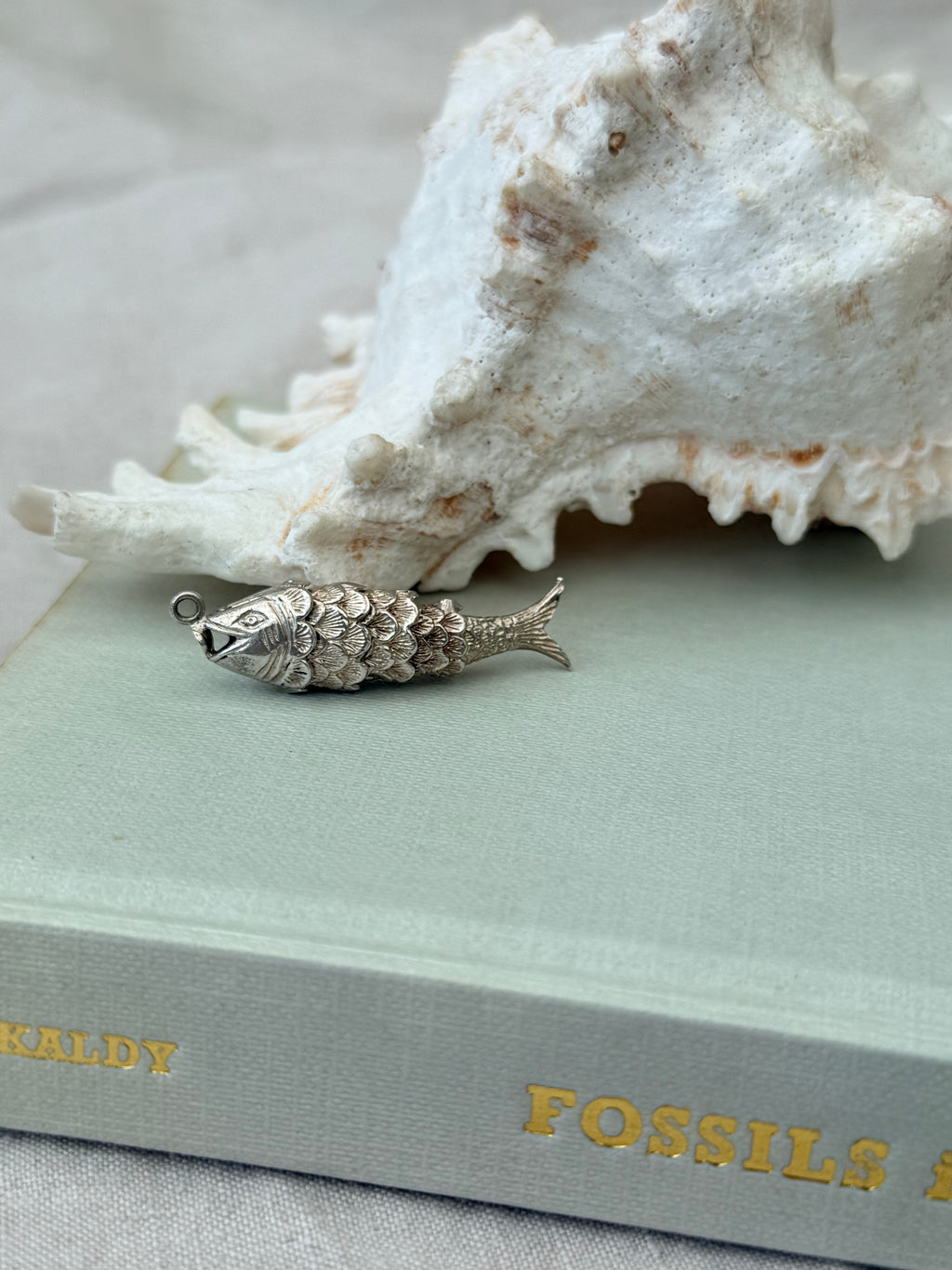 Vintage Articulated Fish Pendant Silver