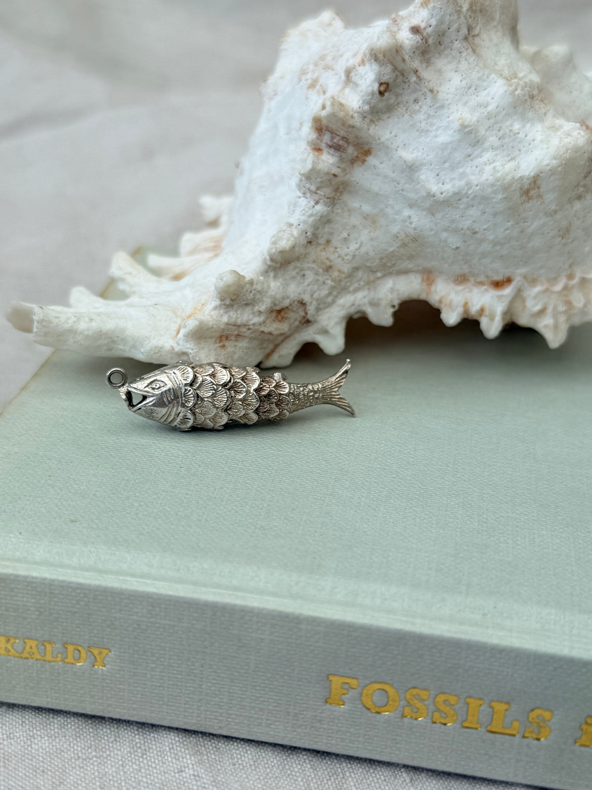 Vintage Articulated Fish Pendant Silver
