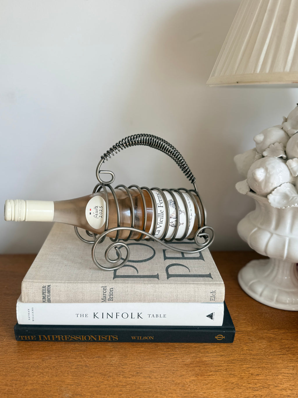 Vintage Style Wine Holder Stainless Steel Curl Classico Spiral
