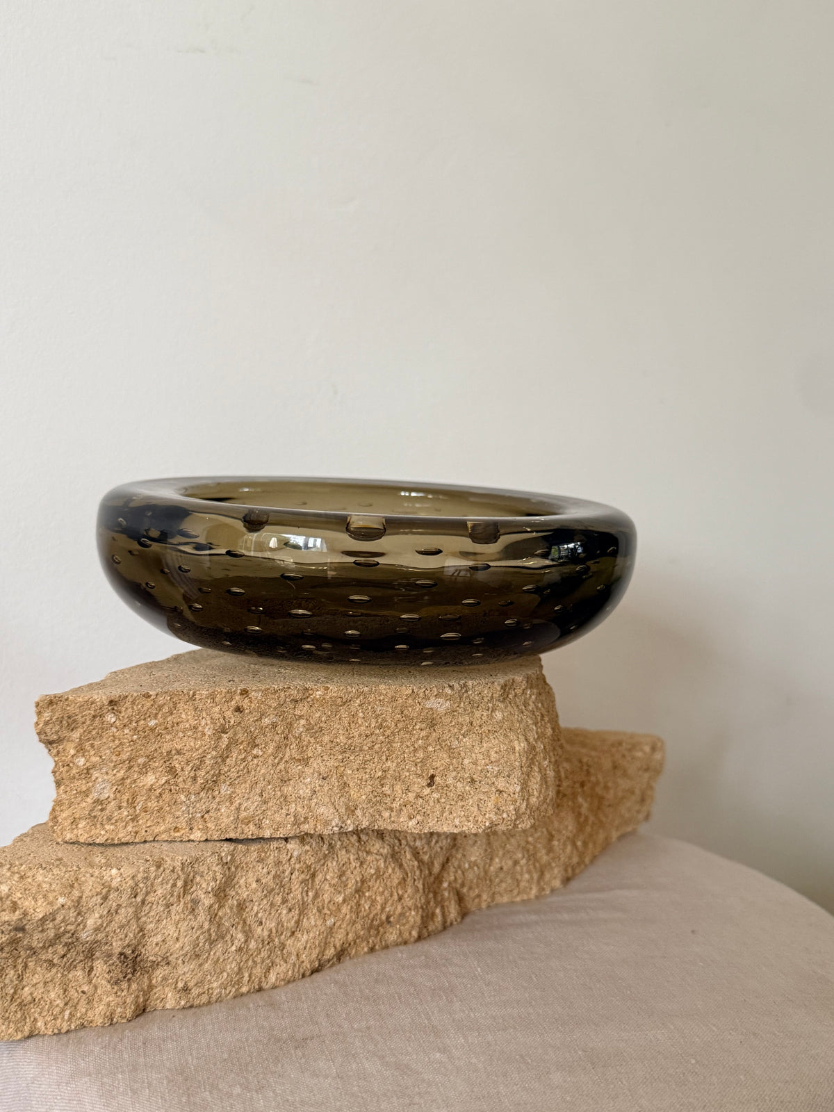 Vintage Whitefriars Glass Bubble Ashtray