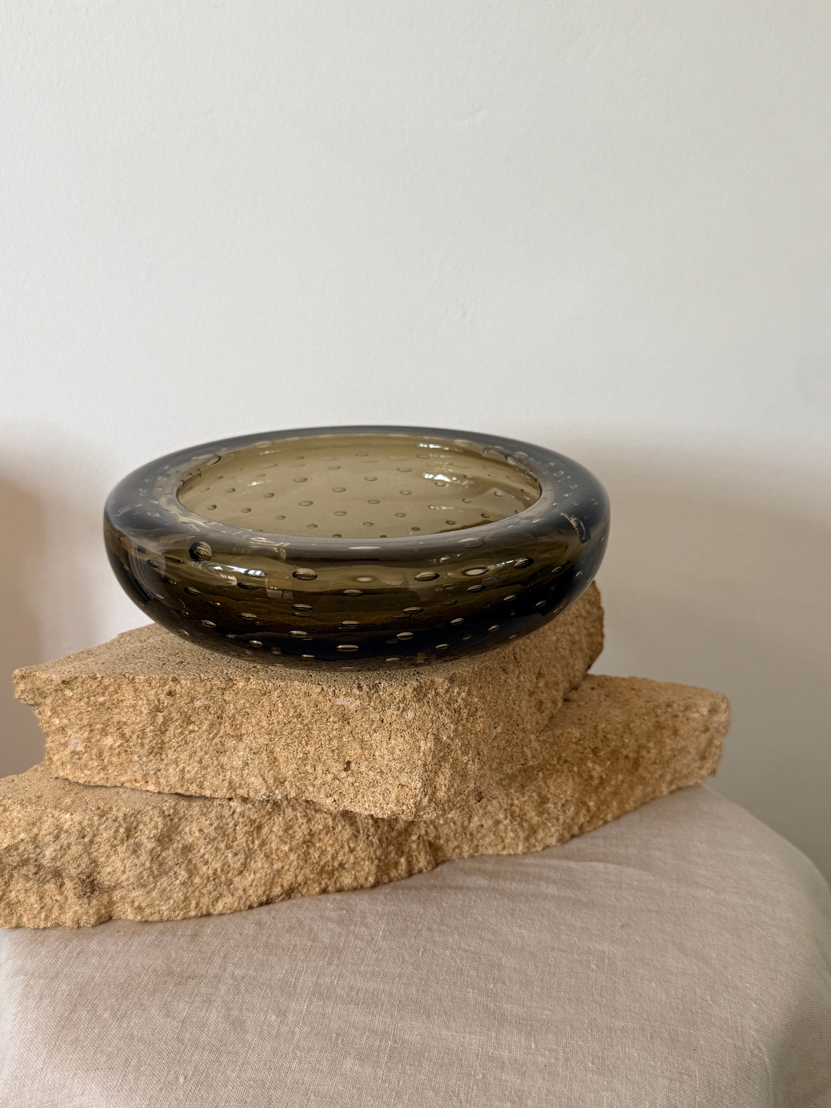 Vintage Whitefriars Glass Bubble Ashtray