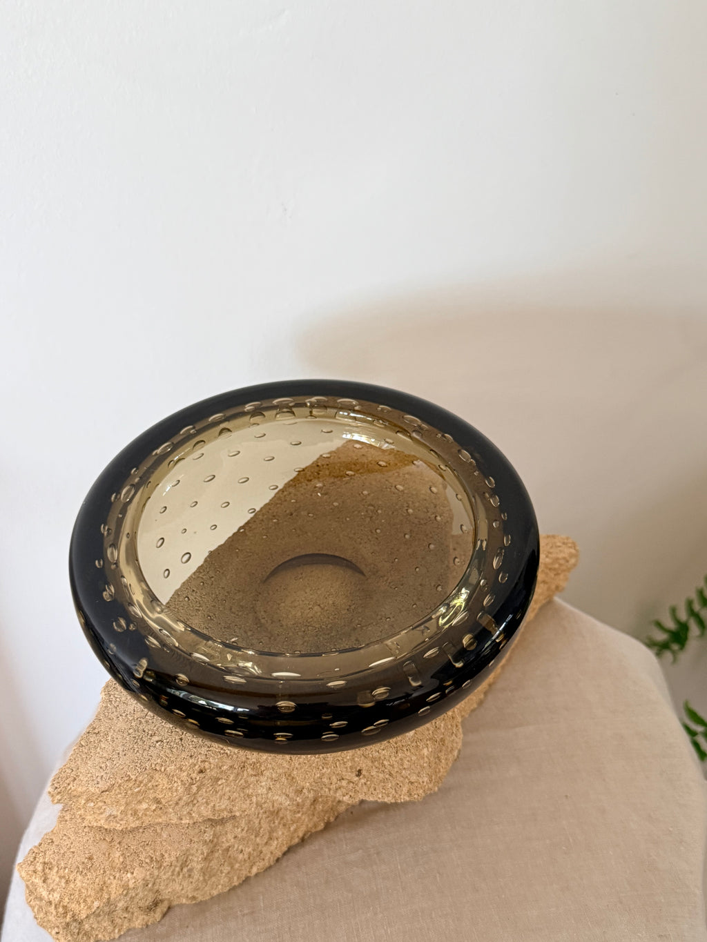 Vintage Whitefriars Glass Bubble Ashtray