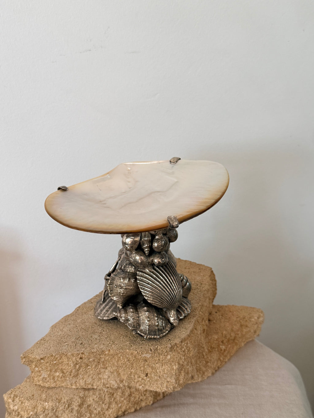 Vintage Maitland Smith Mother of Pearl Caviar Serving Dish