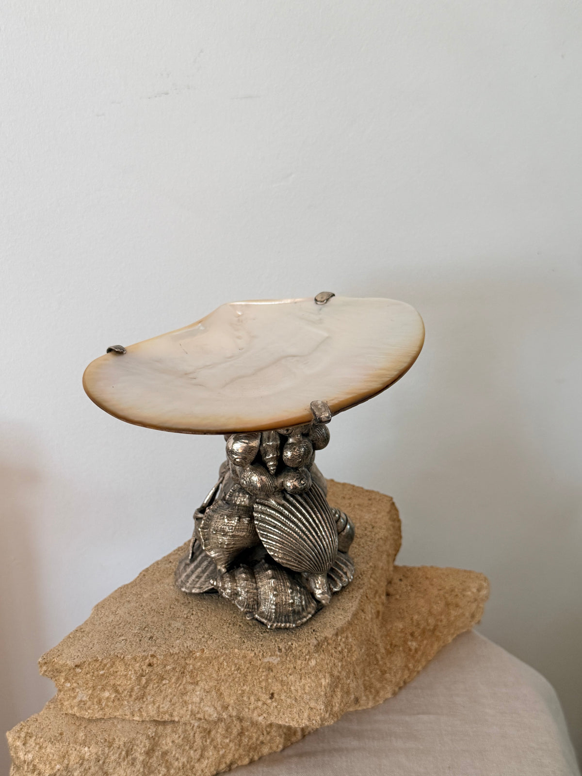 Vintage Maitland Smith Mother of Pearl Caviar Serving Dish