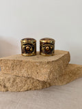 Vintage Mid Century Brutalist Salt and Pepper Eye Shakers