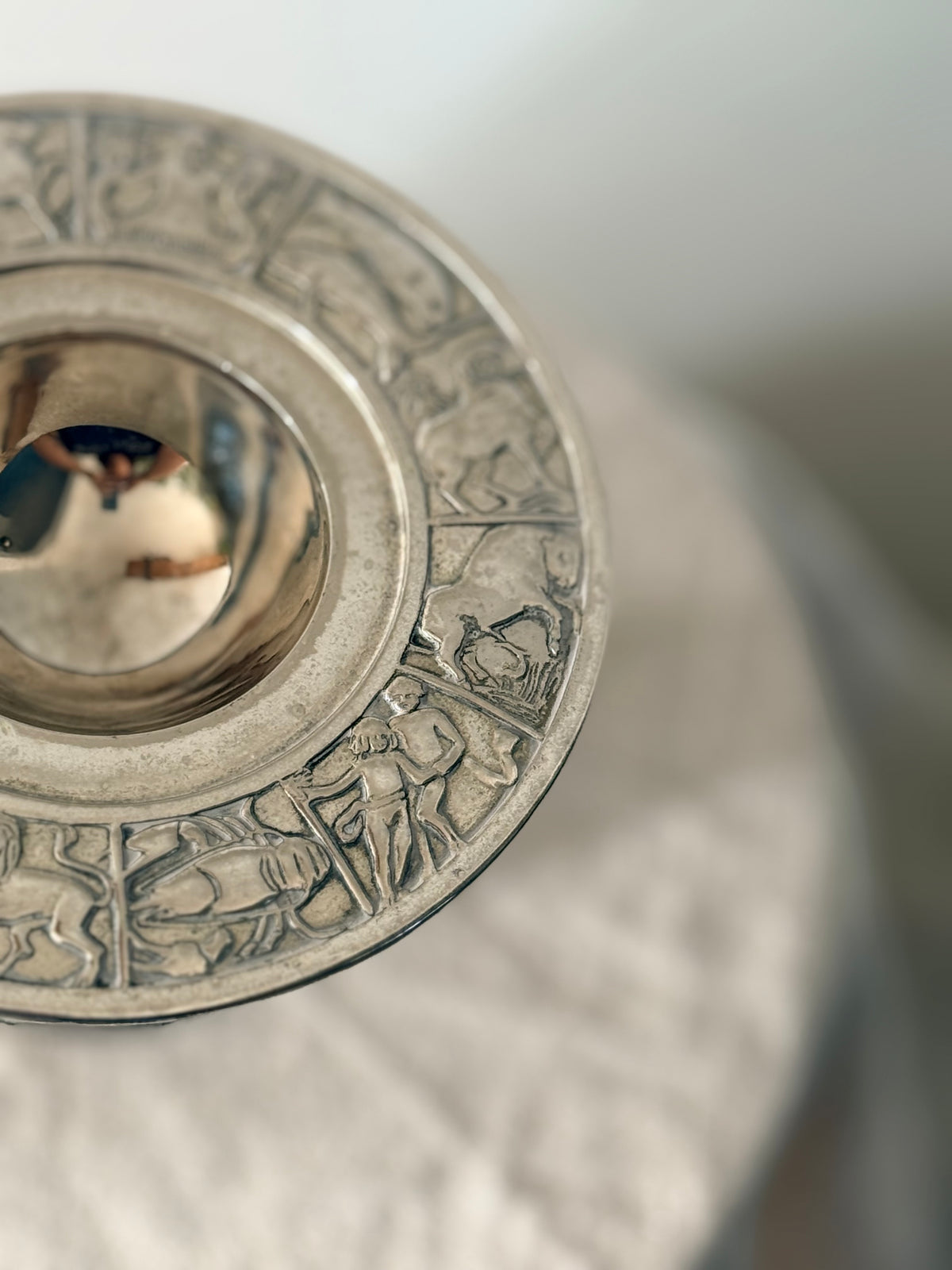 Vintage Zodiac Pedestal Silver Plated