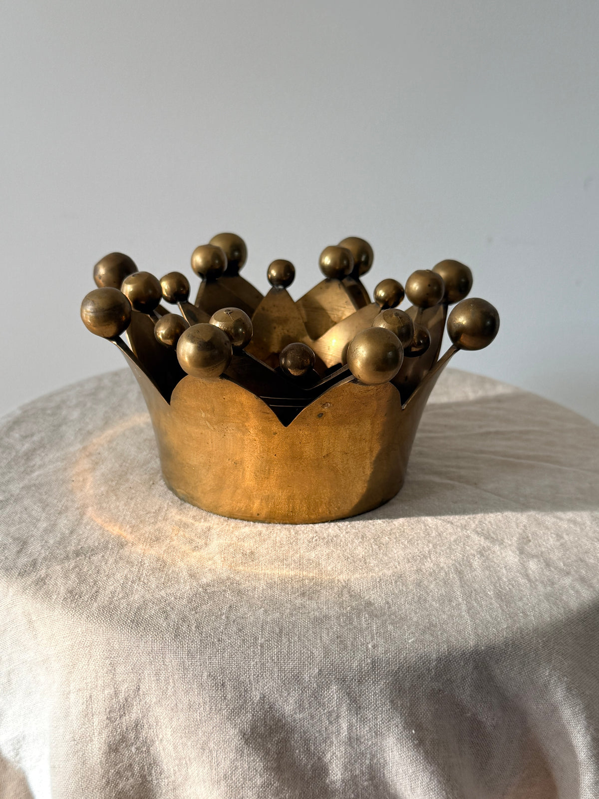 Brass Crown Tealight Candle Holder Medium