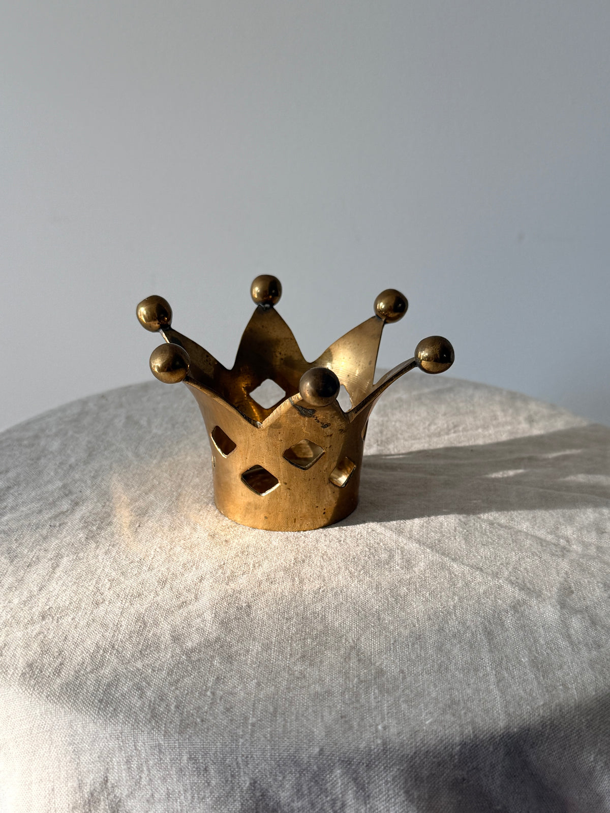 Brass Crown Tealight Candle Holder Small
