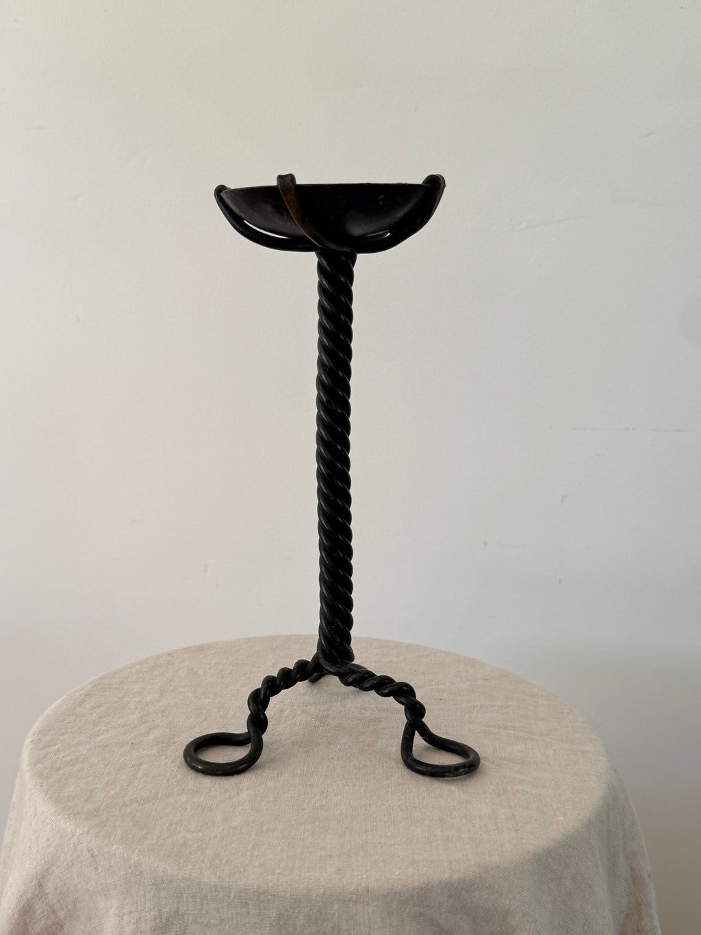 Vintage Black Iron Candlestick