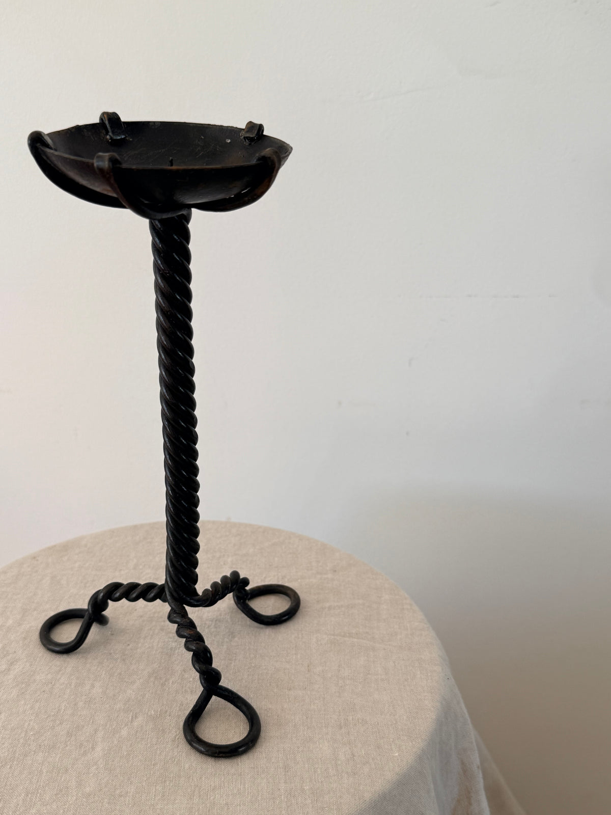 Vintage Black Iron Candlestick