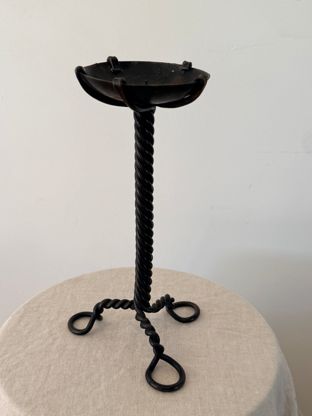 Vintage Black Iron Candlestick