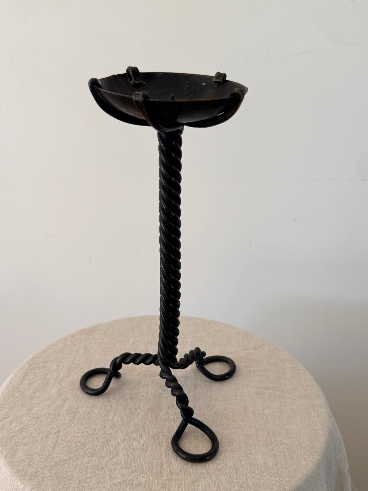 Vintage Black Iron Candlestick