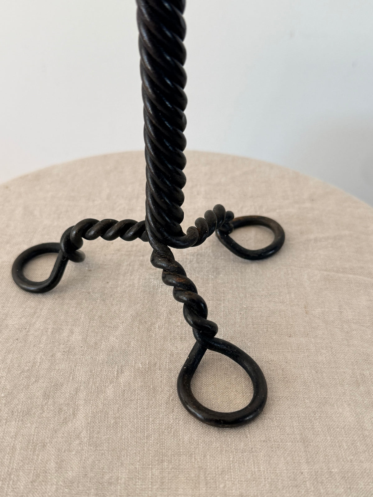Vintage Black Iron Candlestick