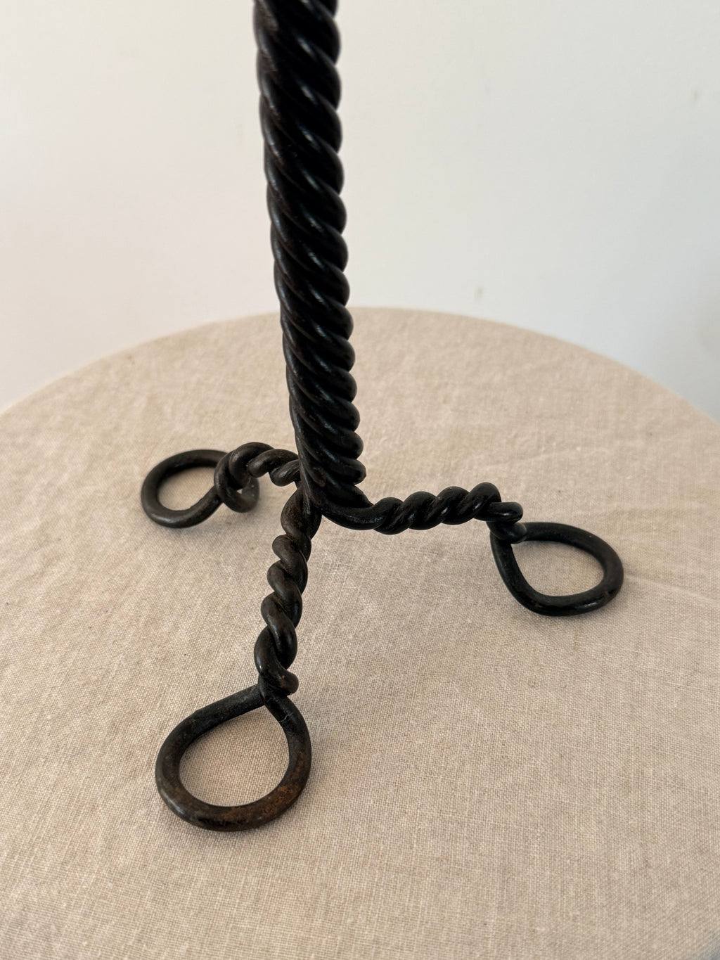 Vintage Black Iron Candlestick