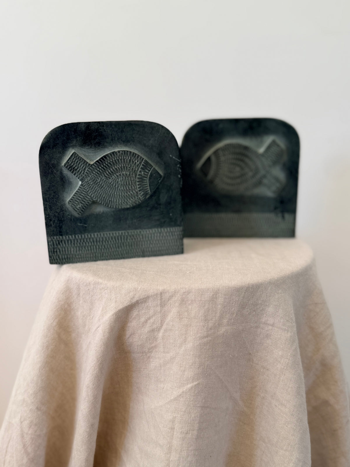 Soapstone Fish Bookends