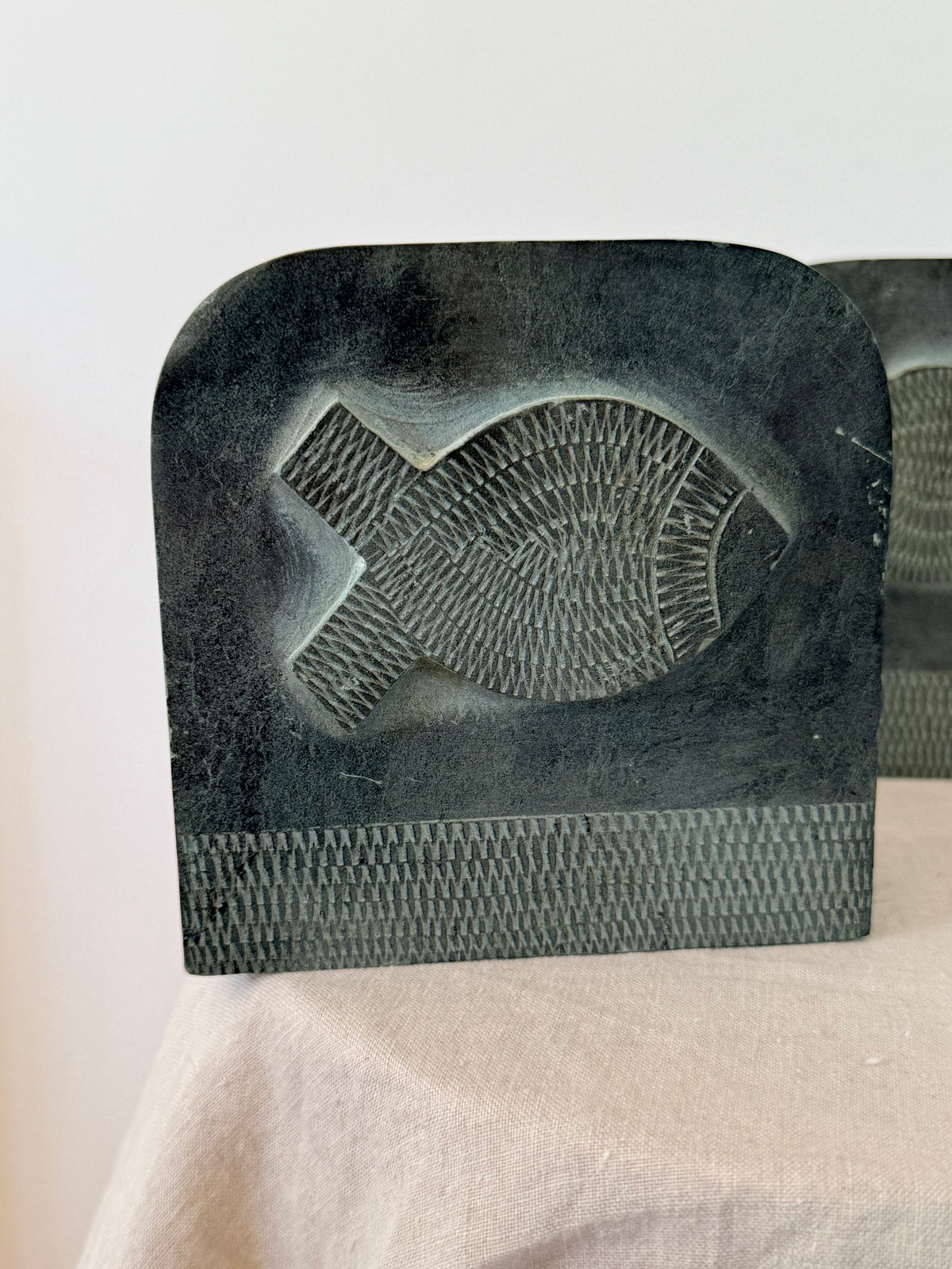 Soapstone Fish Bookends