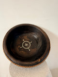 Ebonized Wooden Bowl with Inlay